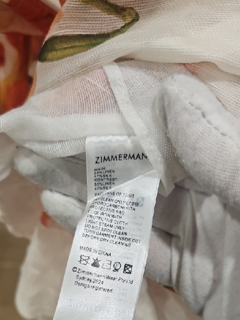 Zimmermann White Camisole with Orange Floral Print - Picture 5 of 7